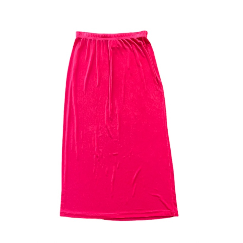 Vintage 90s Hot Pink Slinky Midi / Maxi Skirt size women's medium - made in USA